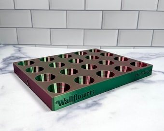 Holiday Wallflowers Organizer – Metallic Red and Green – Holds 12 or 20 Refills – 3D Printed Storage for Bath & Body Works Scents