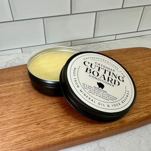 Cutting Board Wax – Food Safe Wood Conditioner, Beeswax & Mineral Oil, Butcher Block Care, Protects and Restores Wooden Kitchenware, Gift