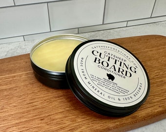 Cutting Board Wax – Food Safe Wood Conditioner, Beeswax & Mineral Oil, Butcher Block Care, Protects and Restores Wooden Kitchenware, Gift