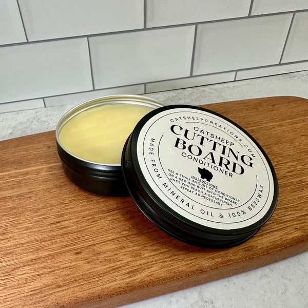 Handmade Cutting Board Conditioner For Cutting Boards, 100% Beeswax & Mineral Oil, Board Butter, Wood Wax, Butcher Block Oil, Mother's Day