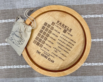 Personalized Farkle Dice Tray Set • Includes Everything Needed To Play