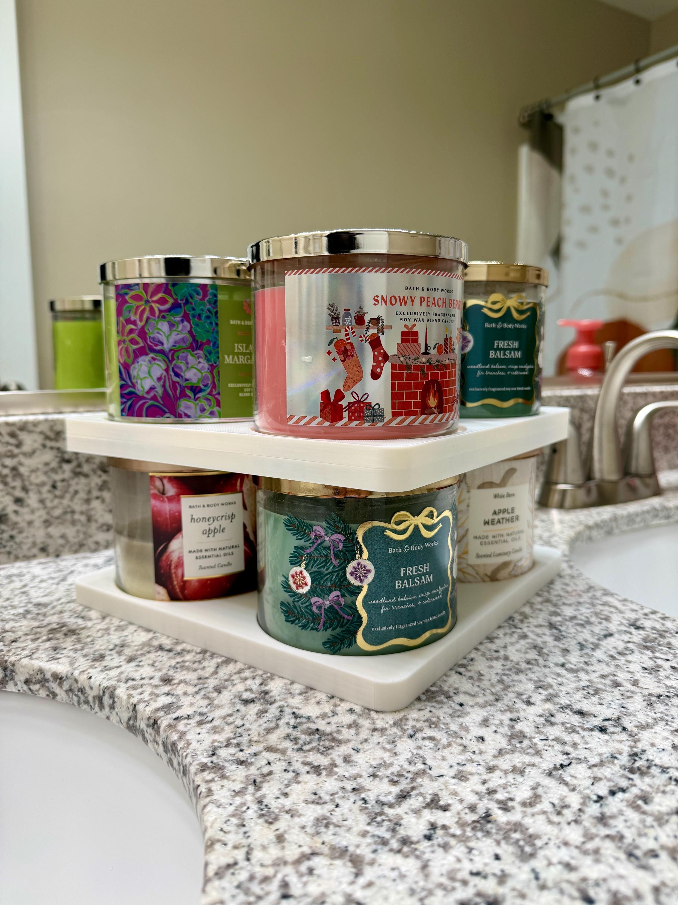 3 Wick Candle Organizer, Bath & Body Works Candle Storage, Scented