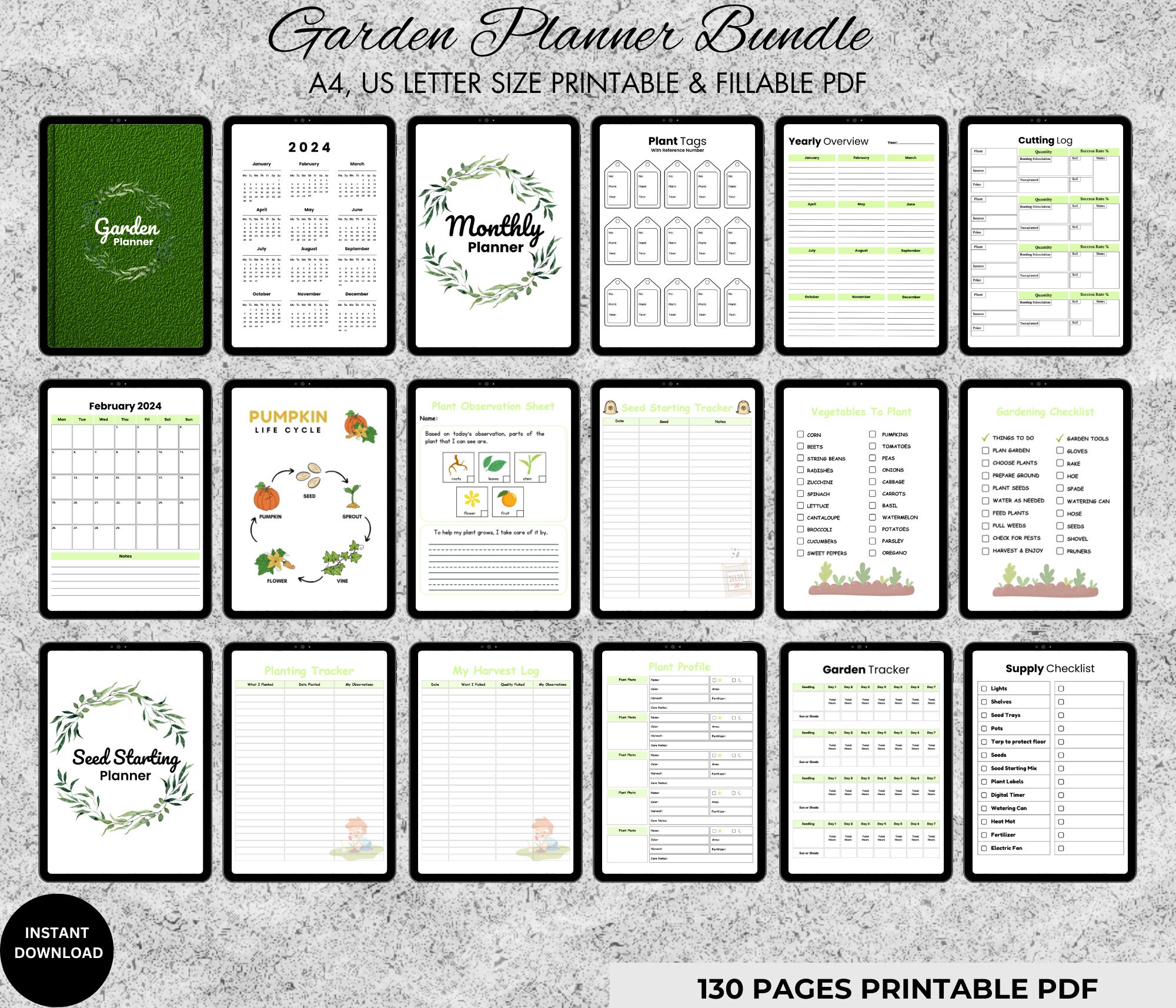 Garden Planner, Digital Garden Planner, Printable Planner, Gardening ...