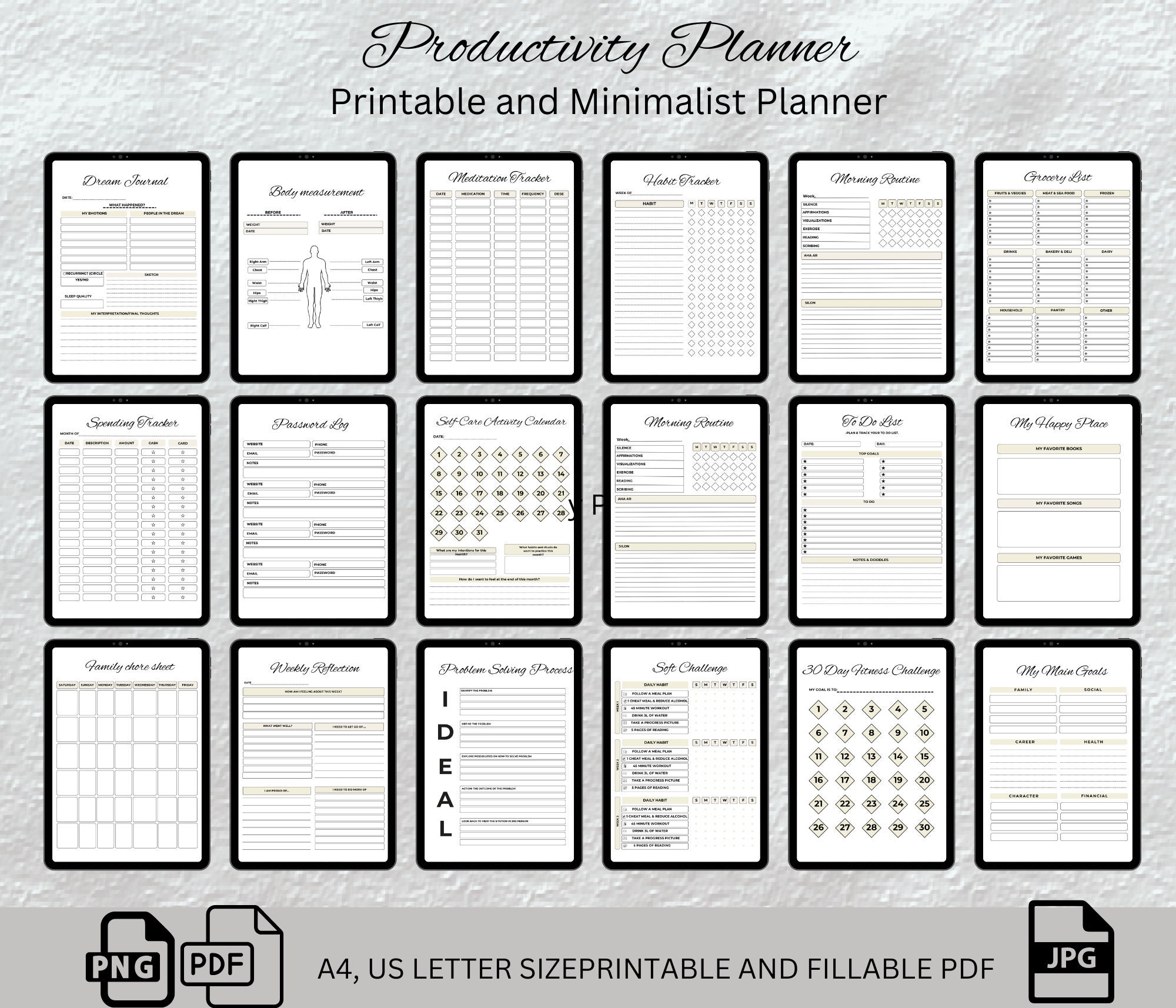 Printable Planner, Personal Planner Bundle, Daily Weekly Monthly ...