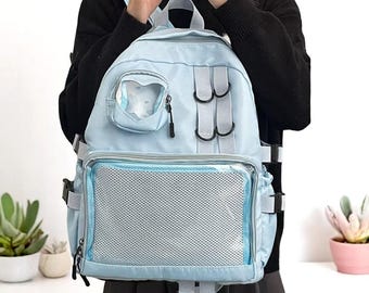 School Ita Bag For Girls, Itabag, Kawaii Backpack, Pin Display Backpack, Transparent JK Backpack,Anime Clear Window Bag, Book Bag