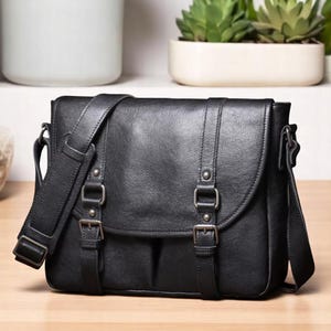 Sac messager pour homme, Sacoche pour ordinateur portable en cuir véritable, Porte-documents professionnel, Sacoche pour ordinateur portable 13-14-15"