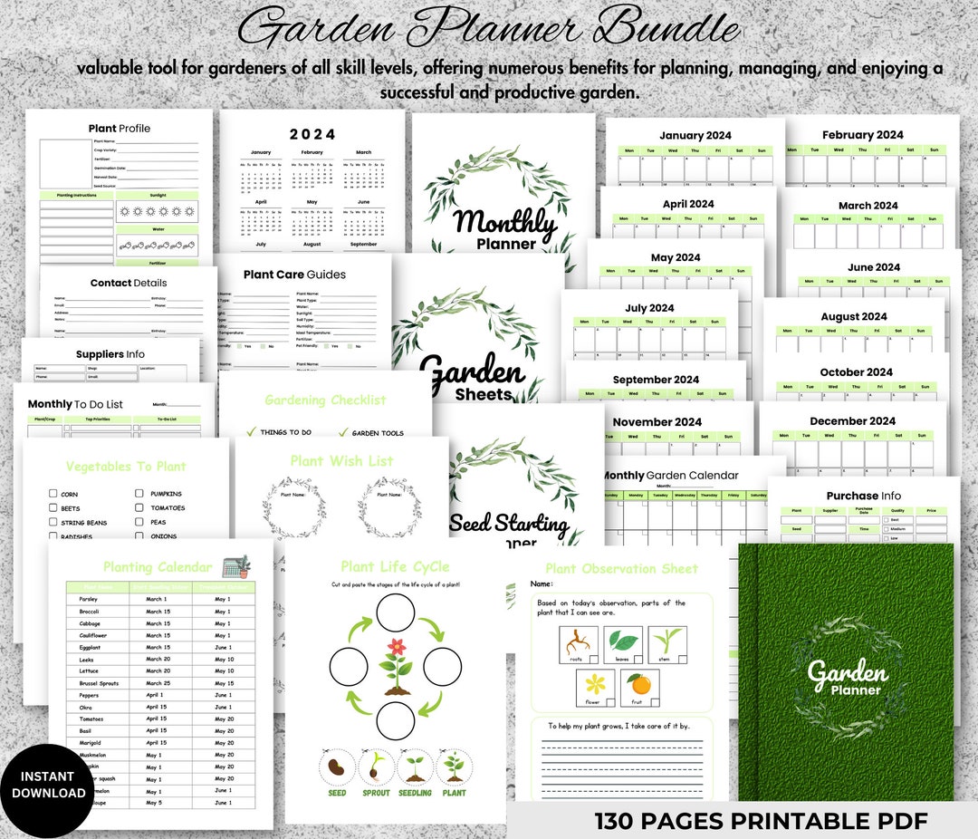 Garden Planner, Digital Garden Planner, Printable Planner, Gardening ...