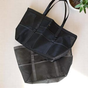 Übergroße Strandtasche, Netz-Schultertasche, transparente Strandtasche, Weekender-Tasche, Urlaubstasche mit Reißverschluss