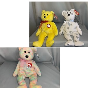 Beanie Baby Bears- Tradee, Creamy, Celebrate