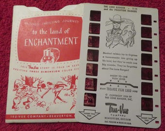 Tru-Vue Picture Card 1956 T-14 The Lone Ranger And The Phantom Raiders