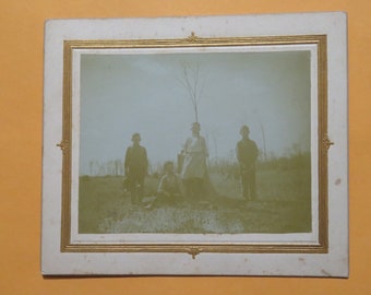 Antique Cabinet Card Photo of School Children, Early 1900s Photography Portrait