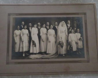 Antique Cabinet Card Wedding Photo Early 1900s Photography Portrait Studio