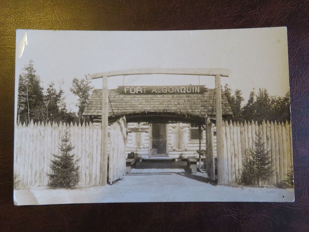 RPPC Antique Real Photo Postcard / Fort Algonquin Native American