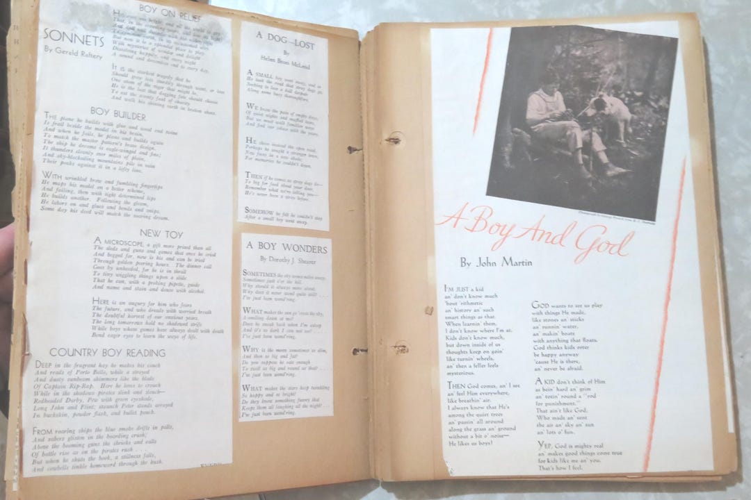 Vintage Scrapbook With Poems and Pages Between the Bookends, Poetry - Etsy
