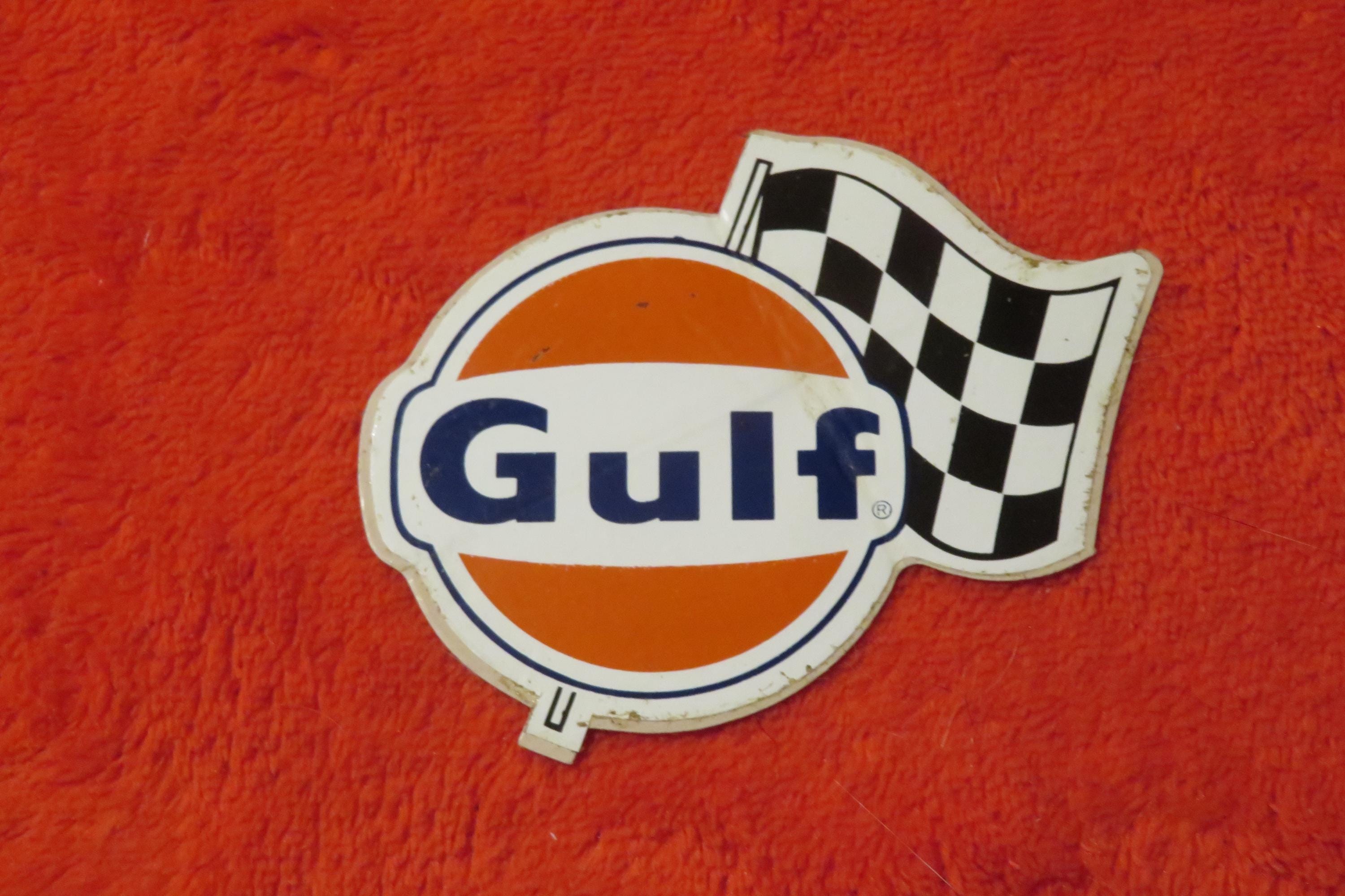 Vintage Gulf Gas & Oil Advertising Decal 1960s Gulf Flag Logo - Etsy