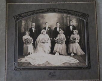 Antique Cabinet Card Wedding Photo Early 1900s Photography Portrait Studio