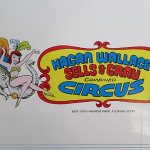 Vintage 1977 Circus Press Kit  Hagan Wallace Sells and Gray Circus /Circus Day Program, 2 Sets of Letterhead w/ envelopes Stationary