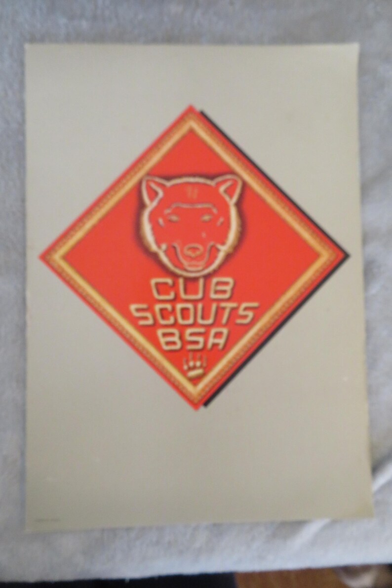 Red Bsa Lettering Vintage Boy Scout Cub Scout Rank Signs Set of 5 - Etsy