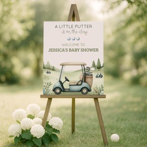 Golf Themed Baby Shower Welcome Sign, Little Putter on the Way Welcome Sign, Golf  Par Tee Poster, Boy Baby Shower Digital Decor Golf, sb118