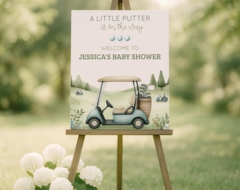 Golf Themed Baby Shower Welcome Sign, Little Putter on the Way Welcome Sign, Golf  Par Tee Poster, Boy Baby Shower Digital Decor Golf, sb118