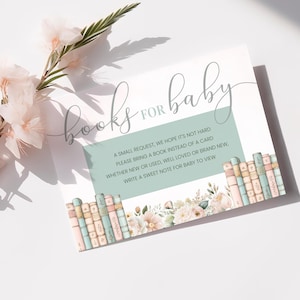 A New Chapter Begins Books for Baby Card, Books for Baby Shower Insert, Book Request Card Storybook Theme, Bring a Book Instead Card, sb125
