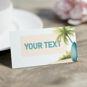 Surf Theme Food Tent Labels, Surfing Food Cards, The Big One Party Decor, Birthday Party Buffet Card, Big One Surf Theme Decorations, sb137