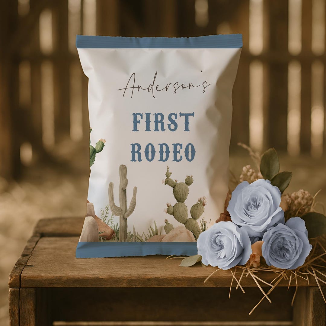 My First Rodeo Chip Bag Western Birthday Party Chip Bag Wrappers, My First Rodeo Treat Bags ...