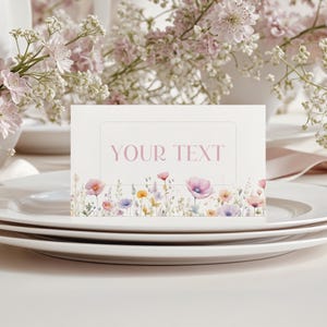 Wildflower Food Labels, Wildflower Food Tag, Blush Pink Floral Food Labels, Wildflower Birthday Buffet Card, Garden Food Tent Card, sb112