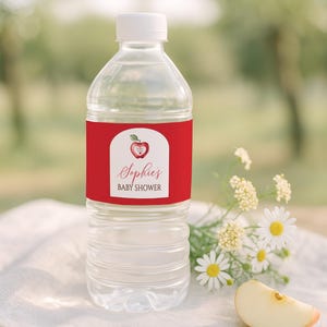 The Apple Of Our Eye Baby Decor, Apple Of Our Eye Party Favors, Fall Orchard Water Bottle Labels, Baby Shower Printable Drink Wrapper, sb144