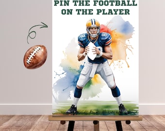 Sports Party Game Printable, Pin the Tail Party Game, Pin the Football on the Player, Boys Birthday Activity, Instant Digital Download sb127