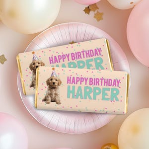 Puppy Dog Theme Chocolate Bar Wrapper, Printable Candy Bar Template, Custom Kids Loot Bag Favor, Birthday Party Instant Download, sb101