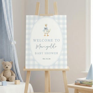 Silly Goose Baby Shower Welcome Sign Boy, A New Silly Goose Is Almost Loose Sign, Goose Baby Shower Decorations Printable Template, sb180 画像 5