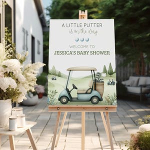 Golf Themed Baby Shower Welcome Sign, Little Putter on the Way Welcome Sign, Golf  Par Tee Poster, Boy Baby Shower Digital Decor Golf, sb118