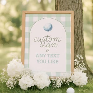 Golf Theme Table Signs, Editable Golf Birthday Decor, Hole in One Baby Shower Sign, Boys Golf Party Decorations, Custom Printable Sign sb118