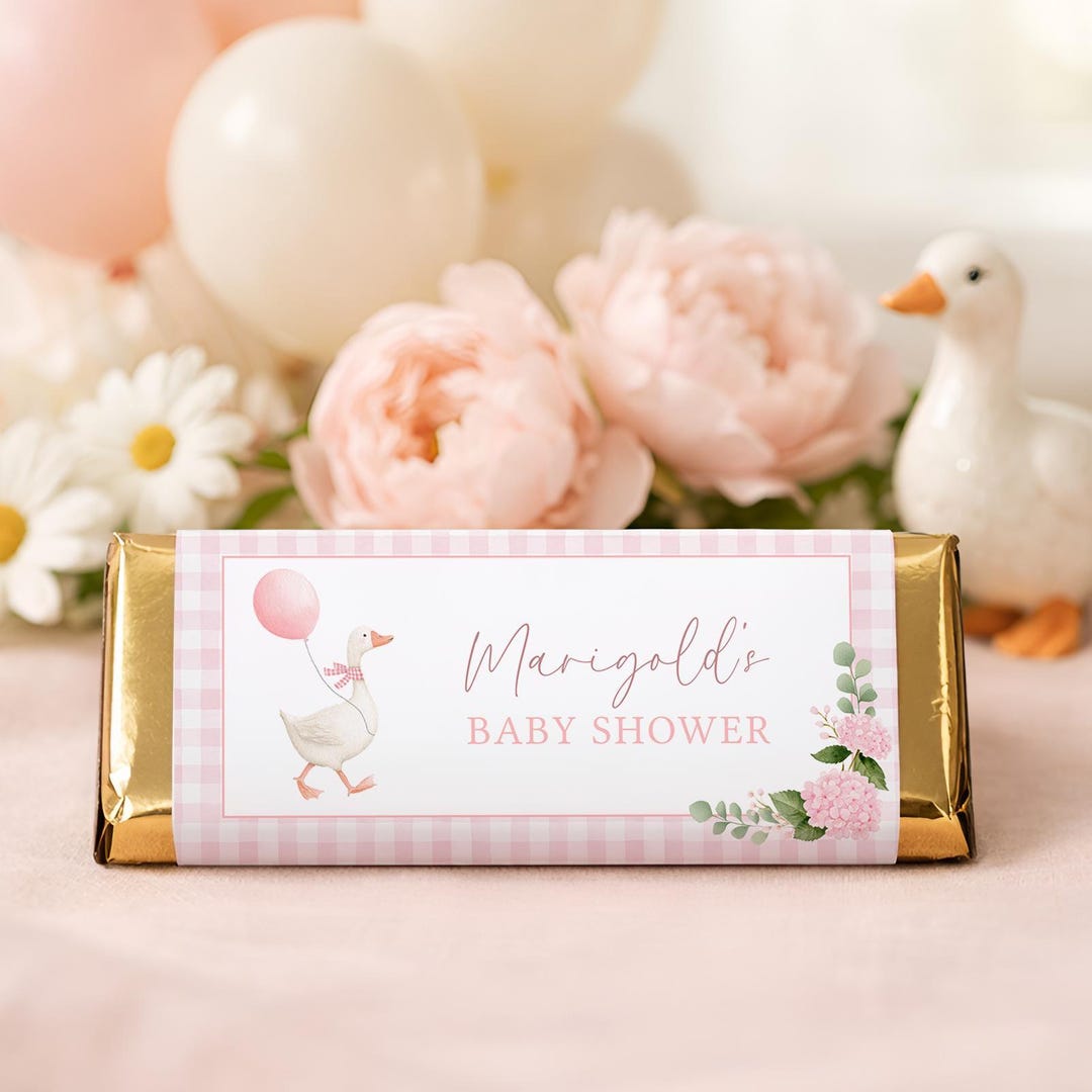 Gooseberry Wrapper Silly Goose Almost Loose Chocolate Bar Wrapper, Pink Goose Baby Shower ...