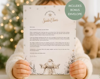 Printable Letter from Santa Claus, Personalized Santa Letter Template, Editable Christmas Letter from Santa for Kids, North Pole Letter