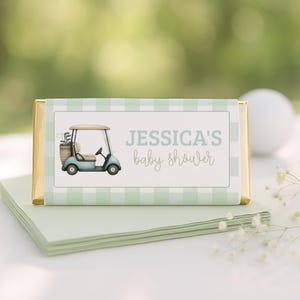 Golf Baby Shower Chocolate Bar Wrapper, Golf Party Favor Baby Boy, Par-Tee Candy Wrapper Editable Template, Printable Golf Favor, sb118