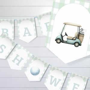 Green Golf Banner Baby Shower, Mom to Be Banner, Golf Theme Baby Shower Sign, Printable Party Decor Template, Custom Pennant Sign, sb118