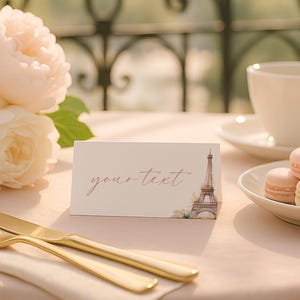 Paris Buffet Cards, Parisian Baby Shower Food Labels, French Cafe Place Cards, Paris Baby Shower Table Decor Printable, Eiffel Tower, sb167