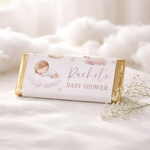 A Little Piece Of Heaven Chocolate Bar Wrapper Girl, Heaven Sent Baby Shower Candy Bar Wrapper, On Cloud Nine Shower Favor Printable, sb171
