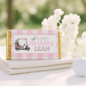 Golf Birthday Chocolate Bar Wrapper, Golf Girl Party Favor, Par-Tee Candy Wrapper Editable Template, Printable Golf Instant Download sb118