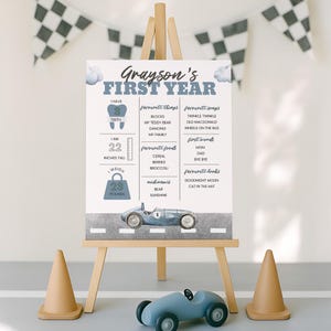 Racecar Milestone Sign, Fast One Birthday Board, First Lap Birthday Milestone Poster, Racing First Birthday Sign Printable Decor, sb163