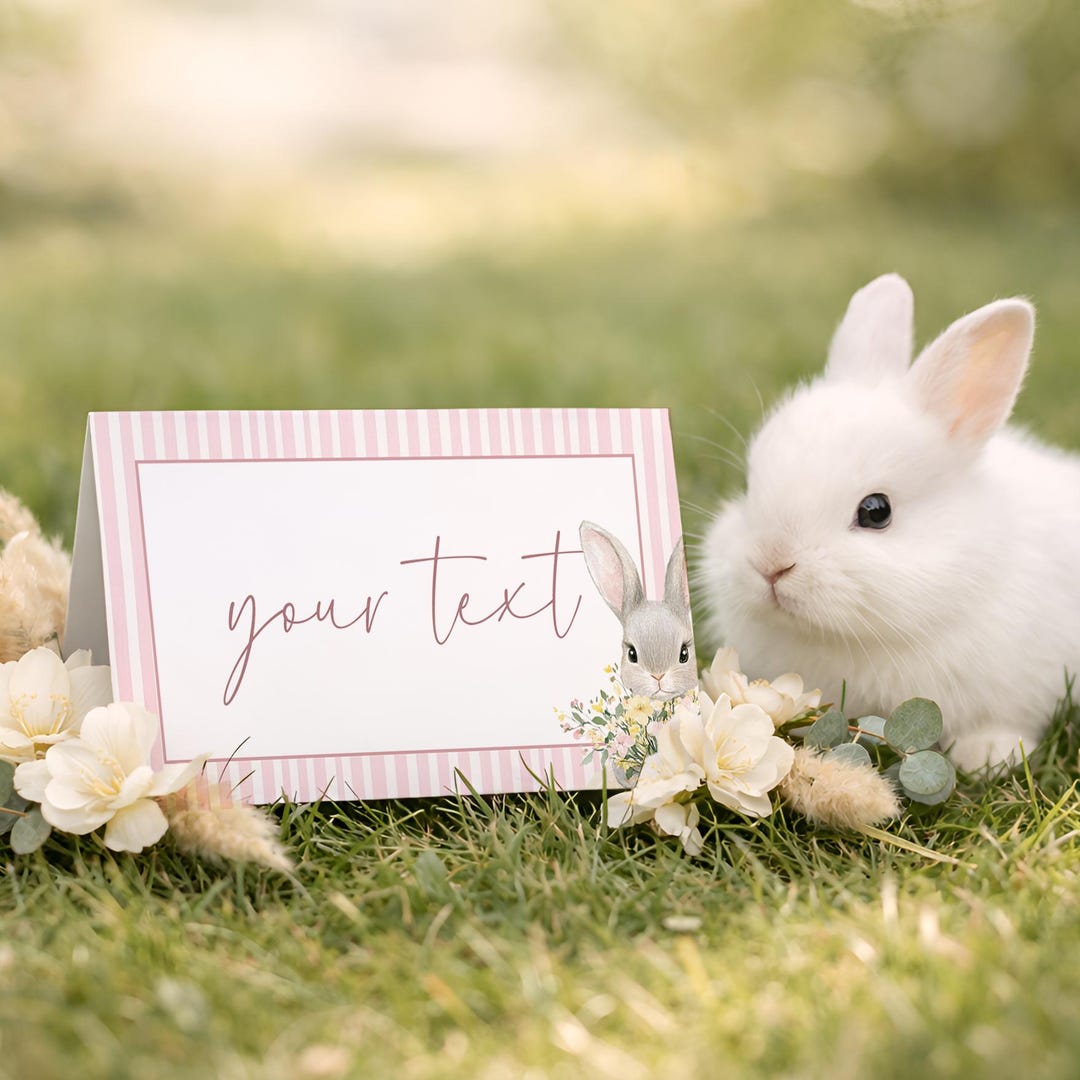 Some Bunny is Turning One Place Cards, Bunny First Birthday Food Labels ...