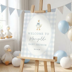 Silly Goose Baby Shower Welcome Sign Boy, A New Silly Goose Is Almost Loose Sign, Goose Baby Shower Decorations Printable Template, sb180 画像 1