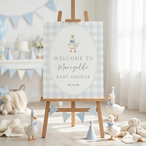 Silly Goose Baby Shower Welcome Sign Boy, A New Silly Goose Is Almost Loose Sign, Goose Baby Shower Decorations Printable Template, sb180 画像 3