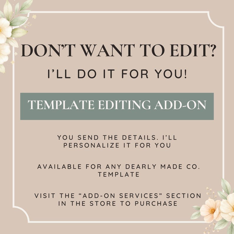 DON'T WANT TO EDIT? I'LL DO IT FOR YOU!