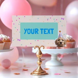 Puppy Dog Buffet Card, Editable Food Label, Kid Birthday Party Decoration, Editable Printable Template, Place Card, Instant Download, sb101