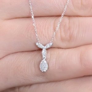 Collier grappe de diamants, cadeau de fiançailles collier de diamants grappes en or massif, collier de superposition de diamants unique, cadeaux pour elle