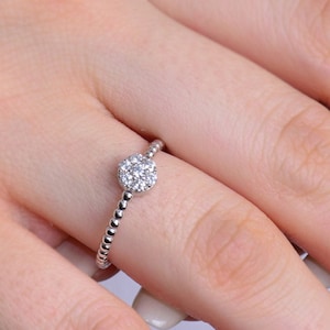 Coronet Cluster Ring ,14K Engagement Ring,Coronet Diamond Engagement Ring