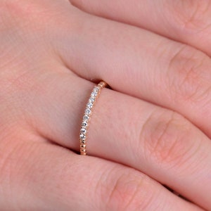 Ronde Half Eternity-band 14 kt goud, roségouden ring, jubileumring